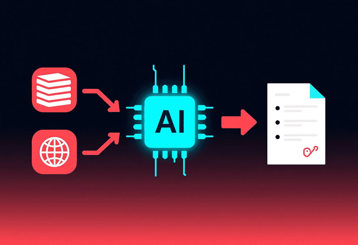 Diagrama conceptual del modo agente de Gemini Notebook: documento subido más búsqueda web automática convergiendo en una respuesta con fuentes citadas